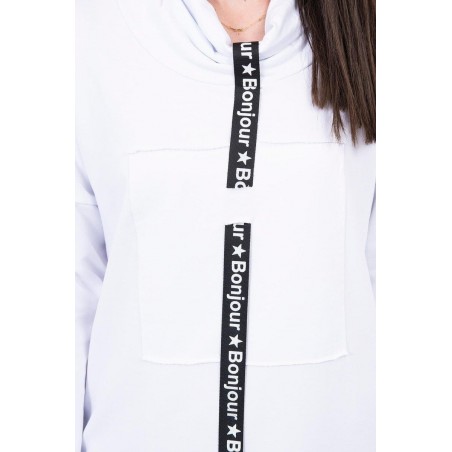 Dámske mikinové šaty 0153 - biele