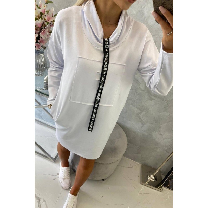 Dámske mikinové šaty 0153 - biele