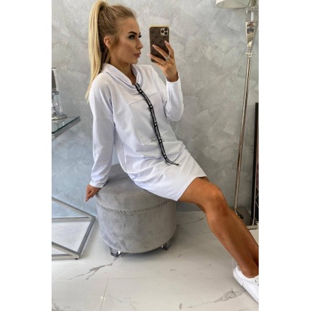 Dámske mikinové šaty 0153 - biele