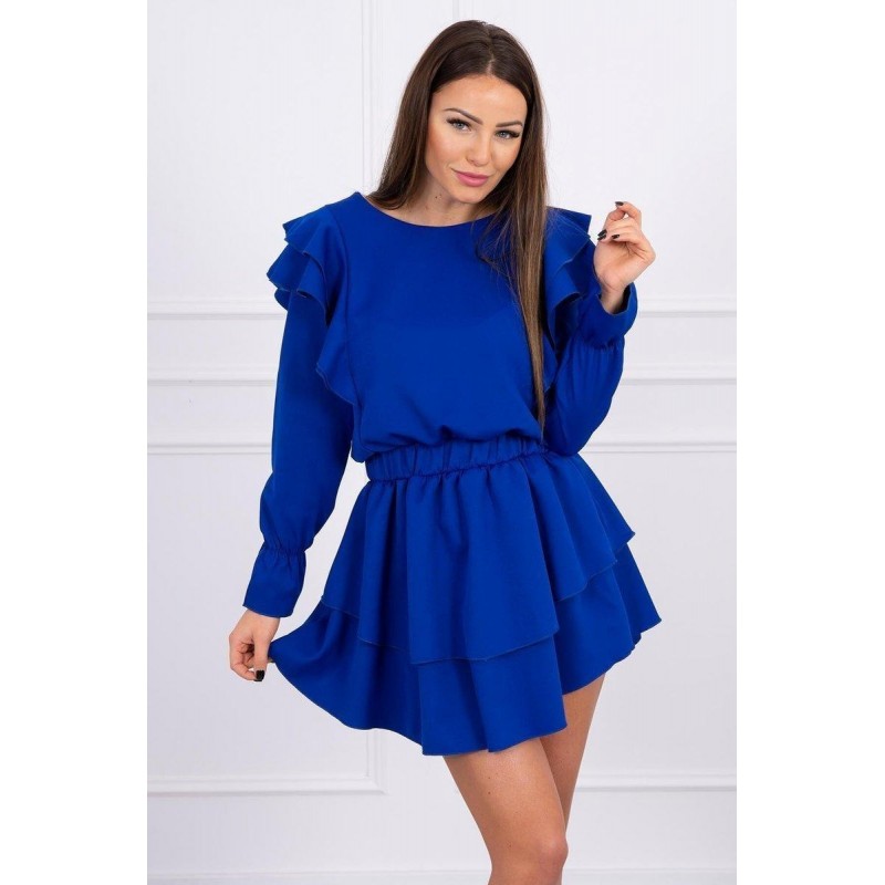 Dámske riasené šaty 66047 - modré