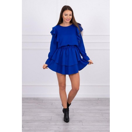 Dámske riasené šaty 66047 - modré