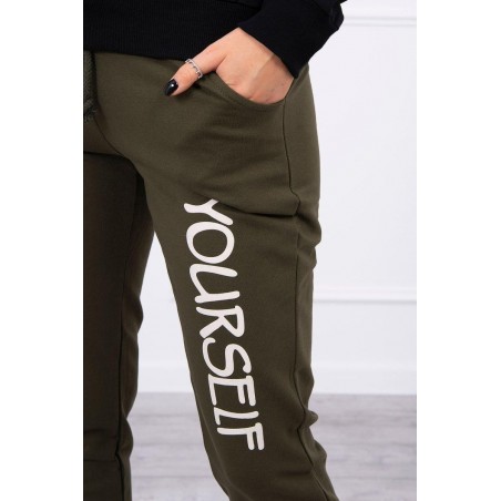 Dámska tepláková súprava s potlačou 65456 - svetlobéžová-kaki