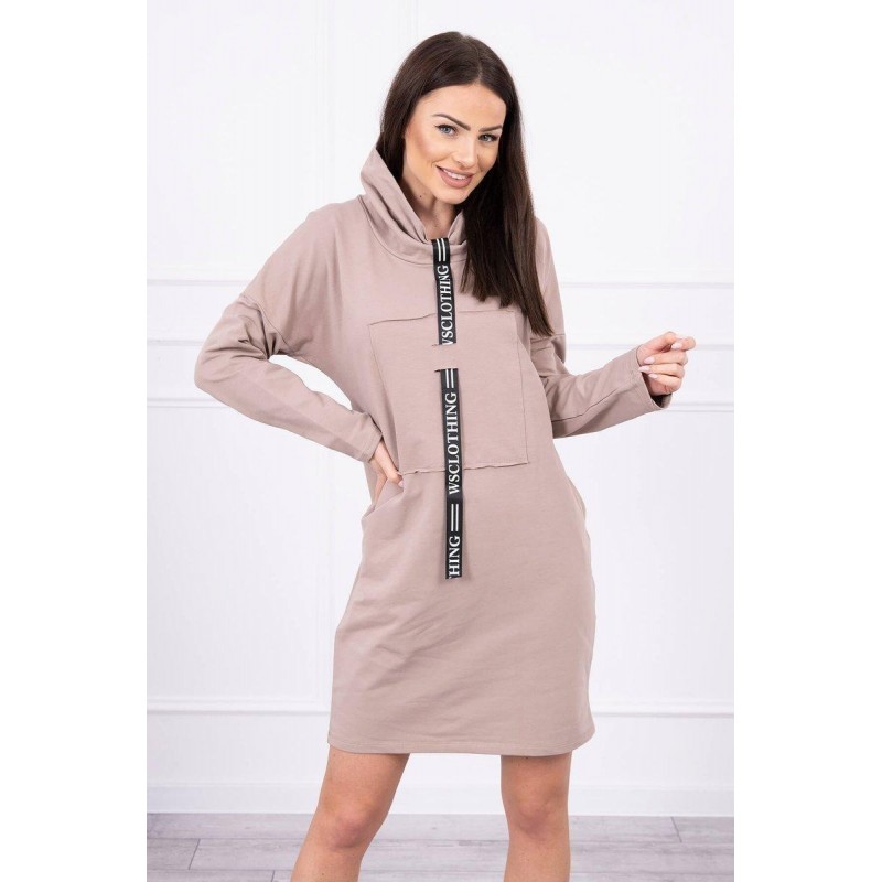 Dámske mikinové šaty 0153 - béžové