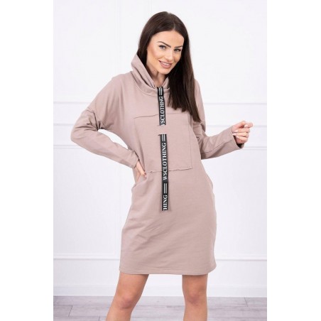 Dámske mikinové šaty 0153 - béžové