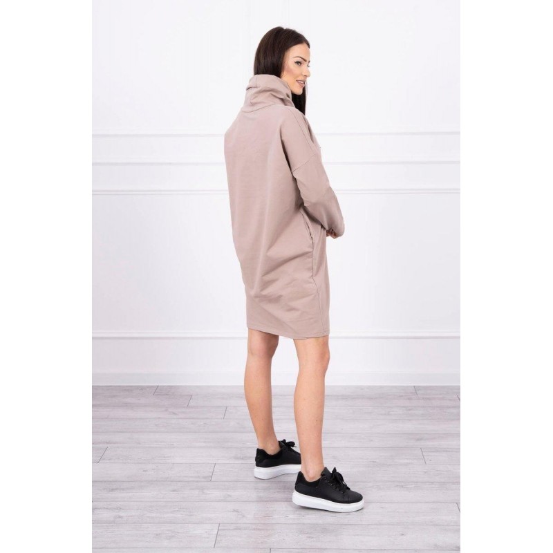 Dámske mikinové šaty 0153 - béžové