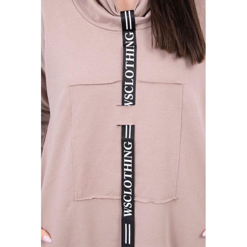 Dámske mikinové šaty 0153 - béžové