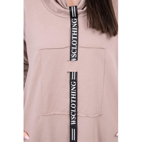 Dámske mikinové šaty 0153 - béžové