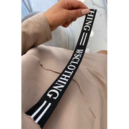 Dámske mikinové šaty 0153 - béžové