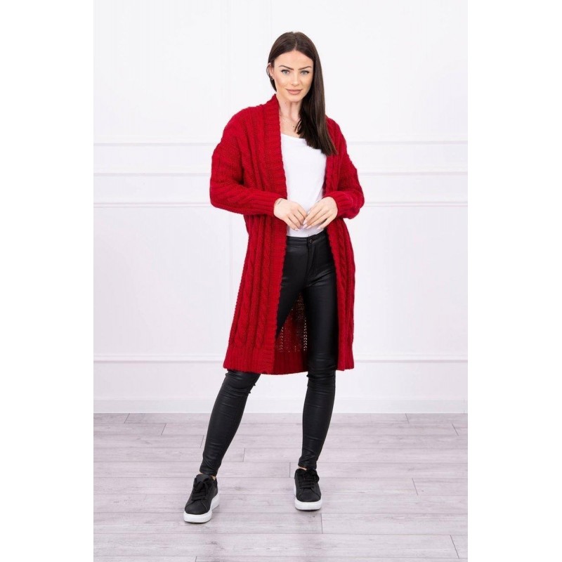 Dámsky pletený kardigán 2019-21 - červený