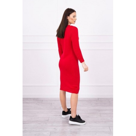 Dámske svetrové šaty 2019-38 - červené
