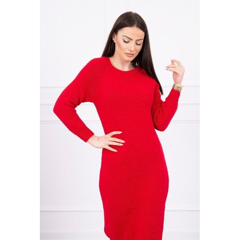 Dámske svetrové šaty 2019-38 - červené