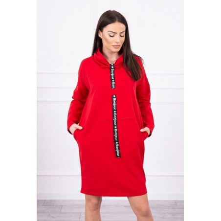 Dámske mikinové šaty 0153 - červené