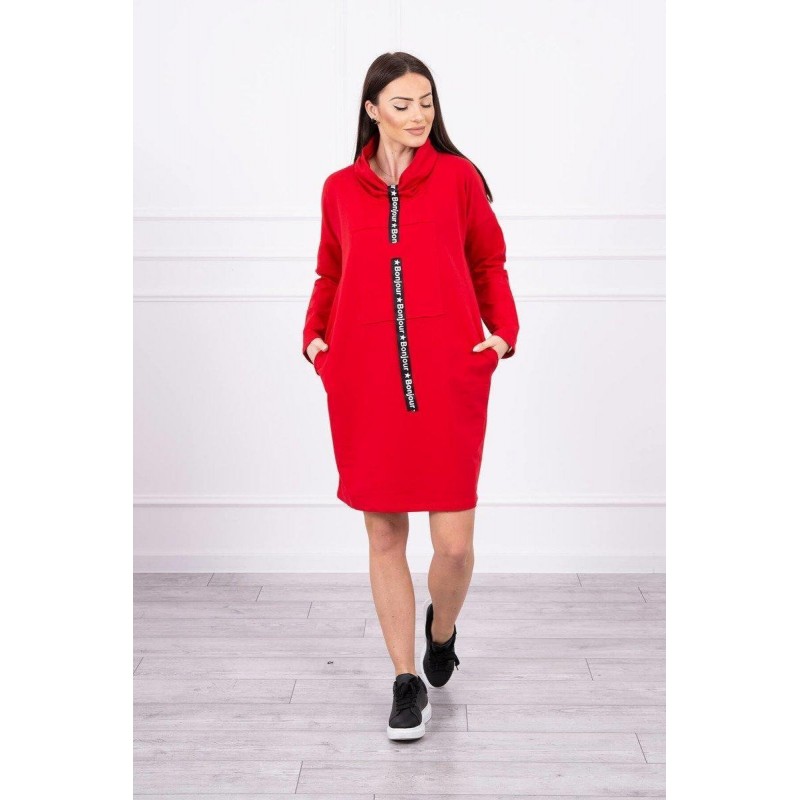 Dámske mikinové šaty 0153 - červené