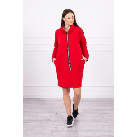 Dámske mikinové šaty 0153 - červené