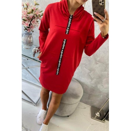 Dámske mikinové šaty 0153 - červené