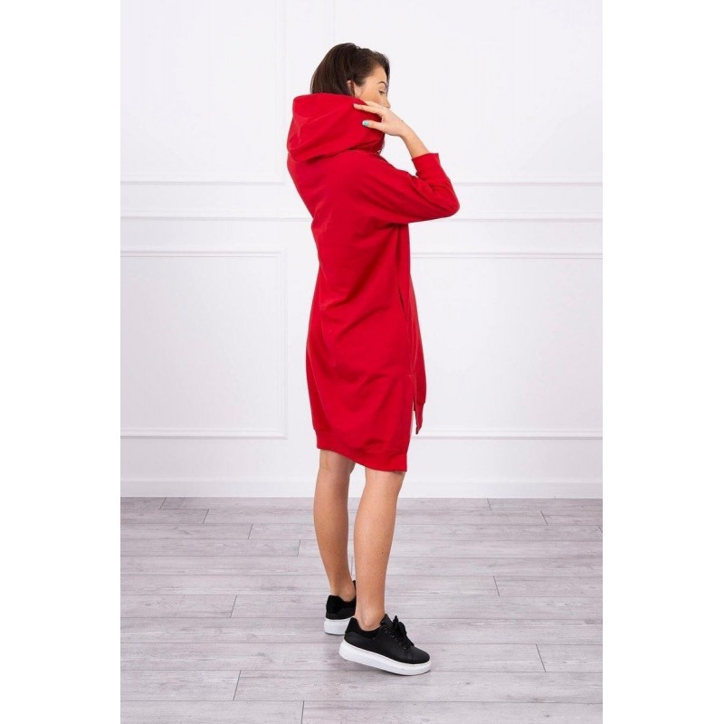 Šaty s kapucňou pre dámy 9078 - červené
