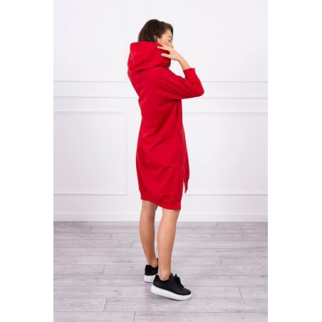 Šaty s kapucňou pre dámy 9078 - červené