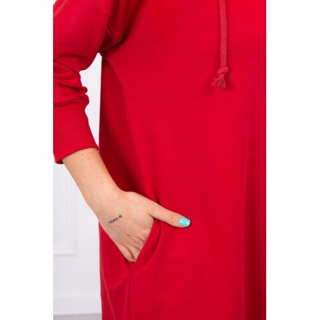 Šaty s kapucňou pre dámy 9078 - červené