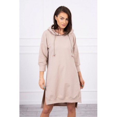 Šaty s kapucňou pre dámy 9078 - béžové