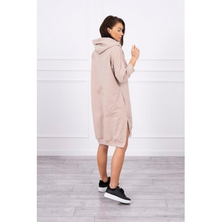 Šaty s kapucňou pre dámy 9078 - béžové