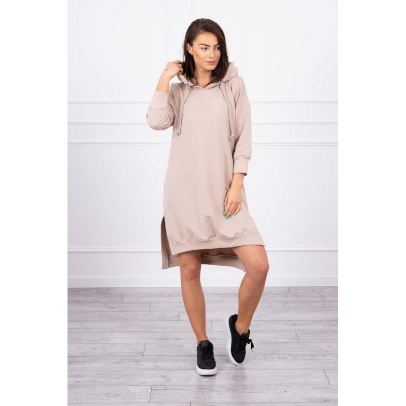 Šaty s kapucňou pre dámy 9078 - béžové