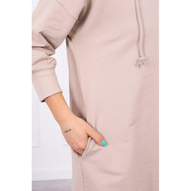 Šaty s kapucňou pre dámy 9078 - béžové