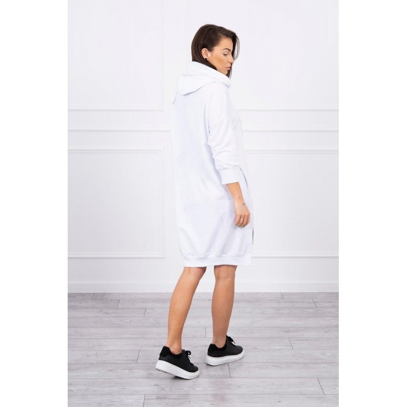 Šaty s kapucňou pre dámy 9078 - biele