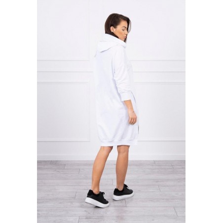Šaty s kapucňou pre dámy 9078 - biele
