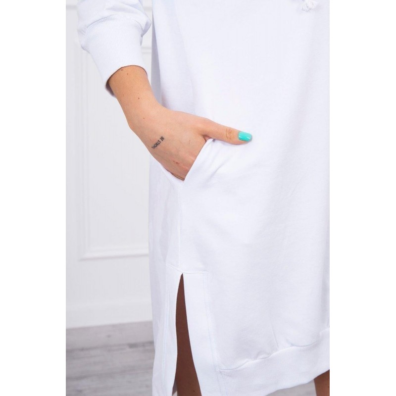 Šaty s kapucňou pre dámy 9078 - biele