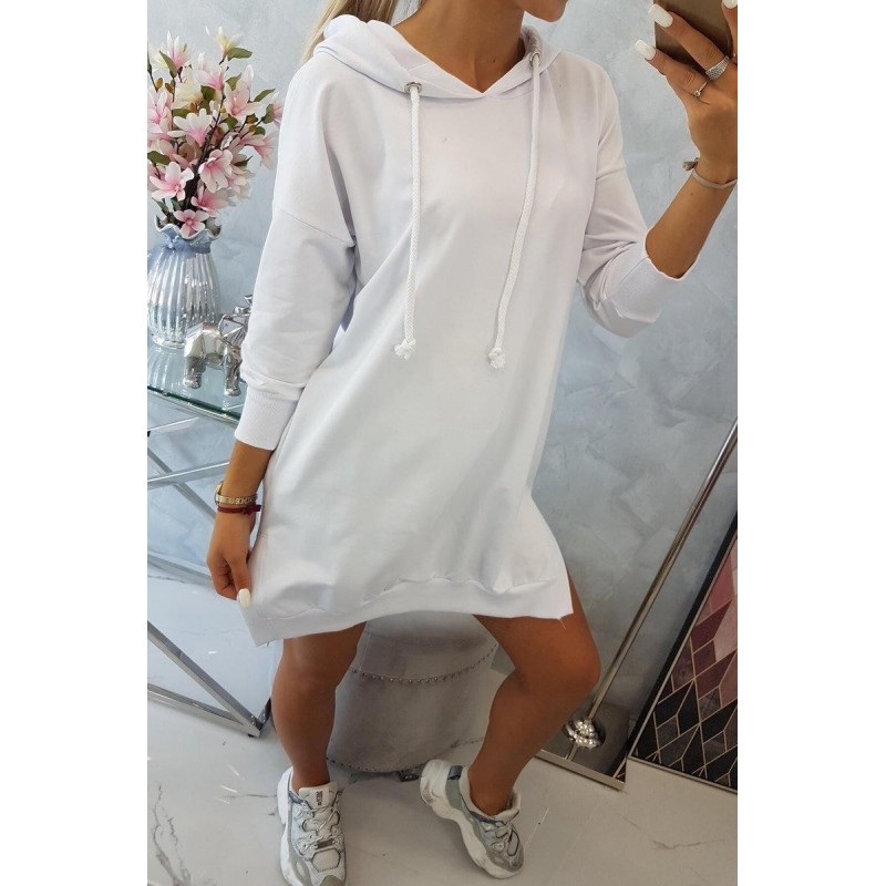Šaty s kapucňou pre dámy 9078 - biele