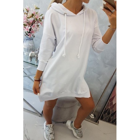 Šaty s kapucňou pre dámy 9078 - biele