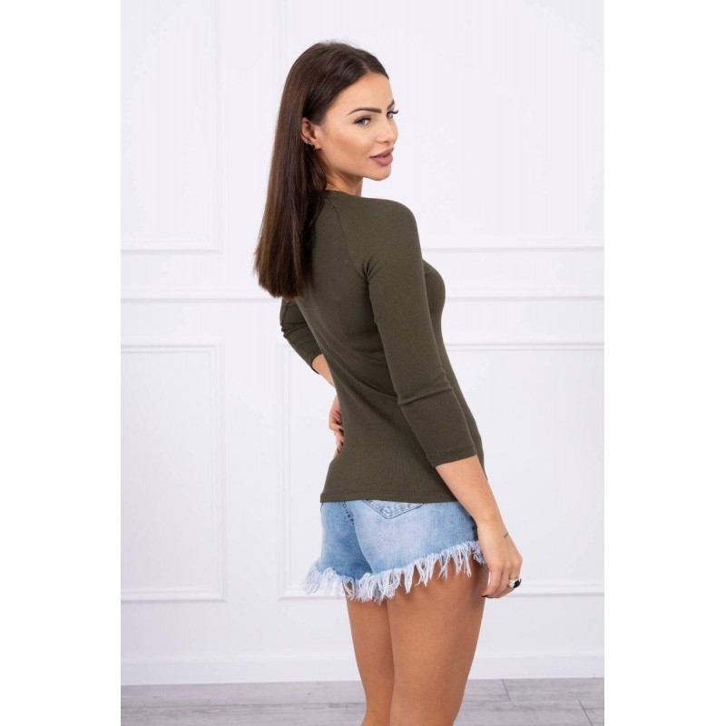 Dámska blúzka s ozdobnými gombíkmi 5197 - kaki