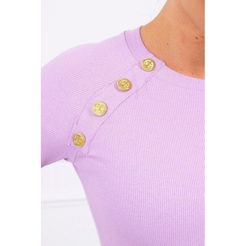Dámske šaty s ozdobnými gombíkmi 5198 - fialové