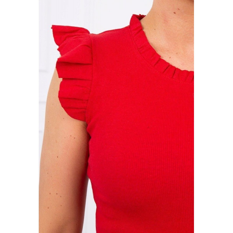 Dámska blúzka s volánmi 9092 - červená