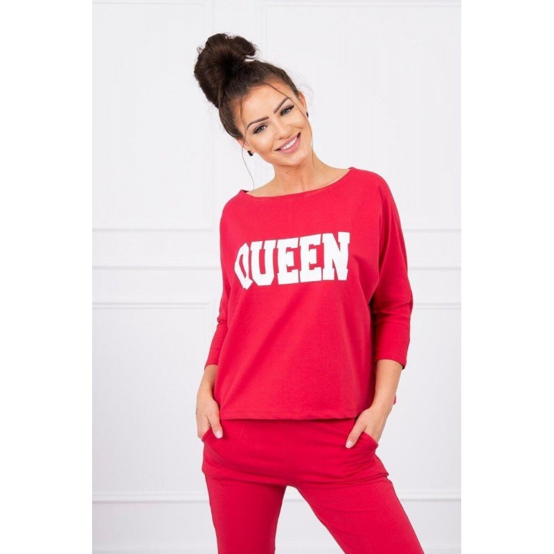 Dámska tepláková súprava s potlačou 66977 - malinová