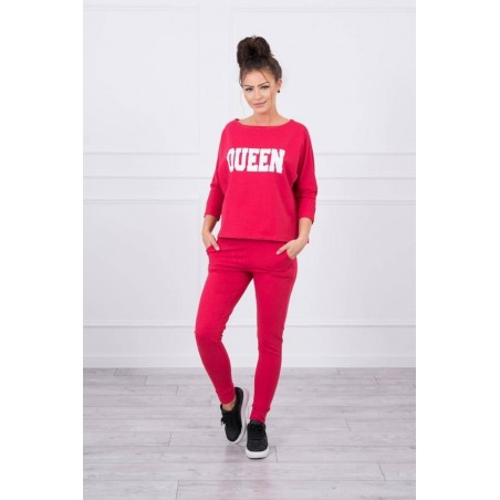 Dámska tepláková súprava s potlačou 66977 - malinová