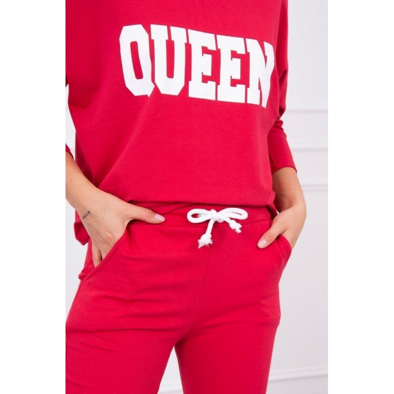 Dámska tepláková súprava s potlačou 66977 - malinová