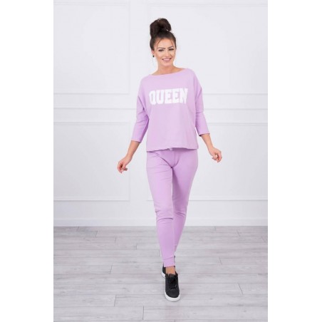 Dámska tepláková súprava s potlačou 66977 - fialová