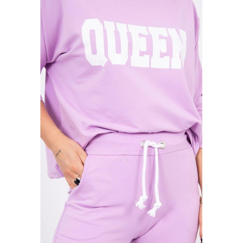 Dámska tepláková súprava s potlačou 66977 - fialová