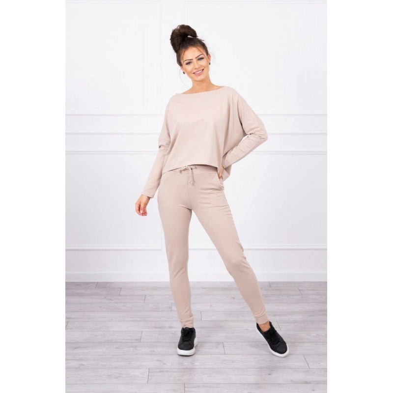 Dámska béžová tepláková súprava 9091