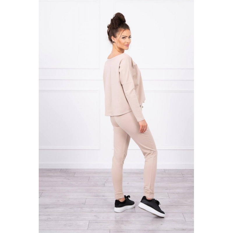 Dámska béžová tepláková súprava 9091