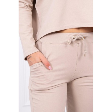 Dámska béžová tepláková súprava 9091