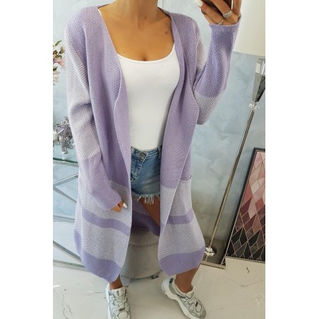 Dámsky dlhý kardigán 2019-26 - fialový