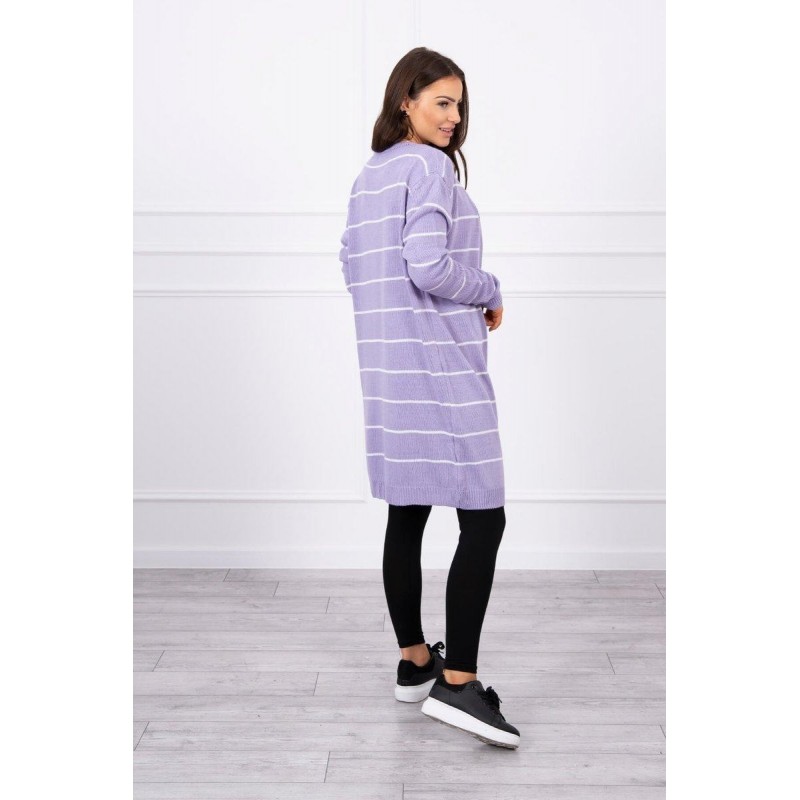 Pruhovaný dámsky kardigán 2020-1 - fialový
