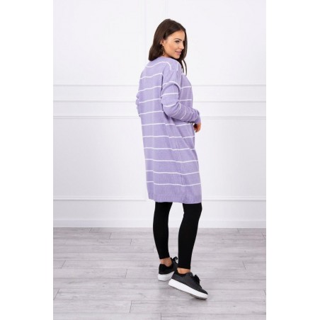 Pruhovaný dámsky kardigán 2020-1 - fialový
