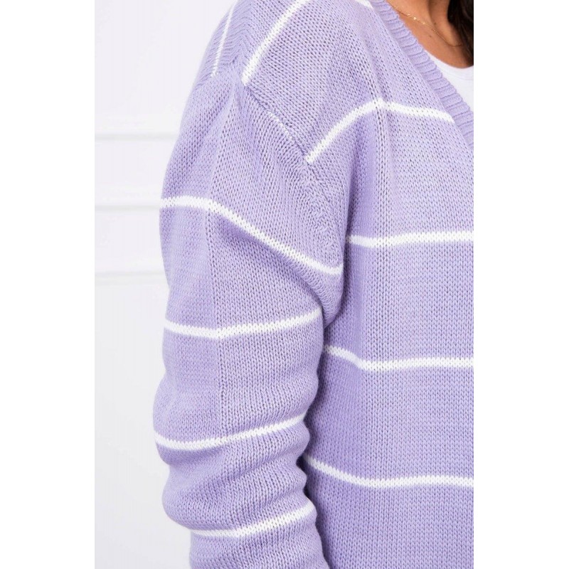 Pruhovaný dámsky kardigán 2020-1 - fialový