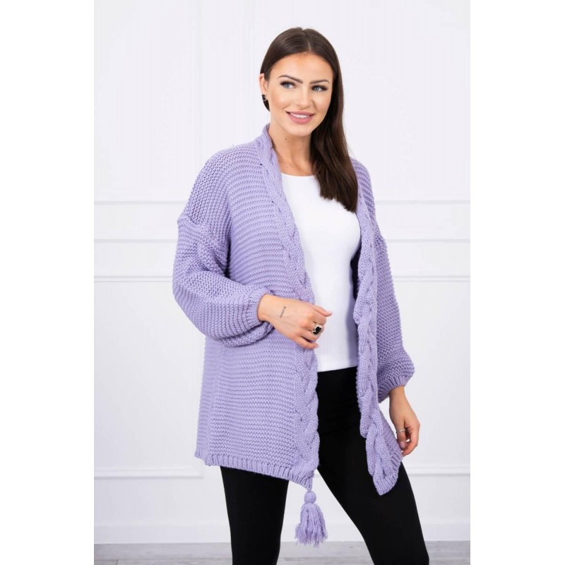 Dámsky kardigán s vrkočom 2019-18 - fialový