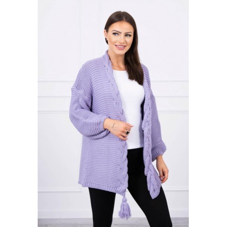 Dámsky kardigán s vrkočom 2019-18 - fialový