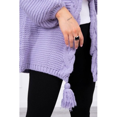 Dámsky kardigán s vrkočom 2019-18 - fialový