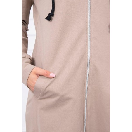 Dámska mikina s kapucňou 8924 - tmavobéžová